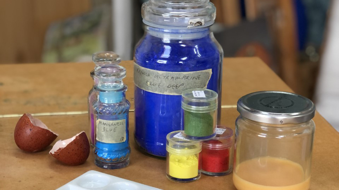 Egg tempera painting with an ancient medium Event Royal Academy of