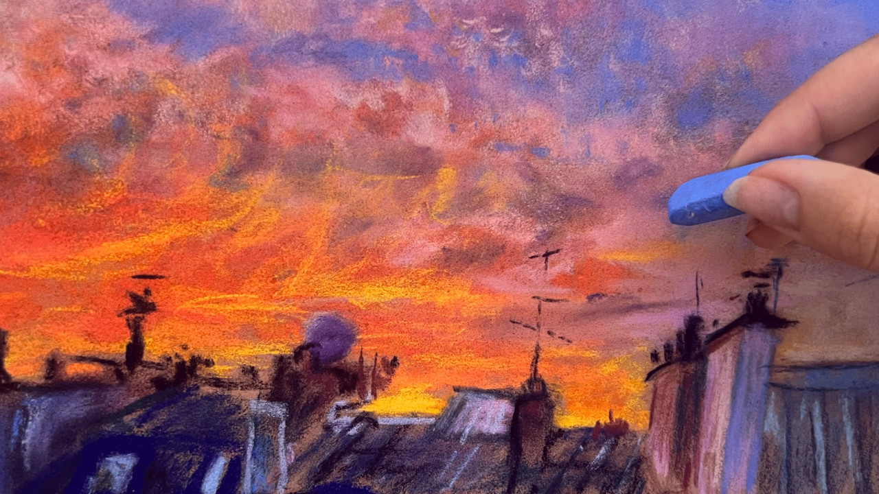 Oil pastel techniques - Using opaque black - Online Art Academy 