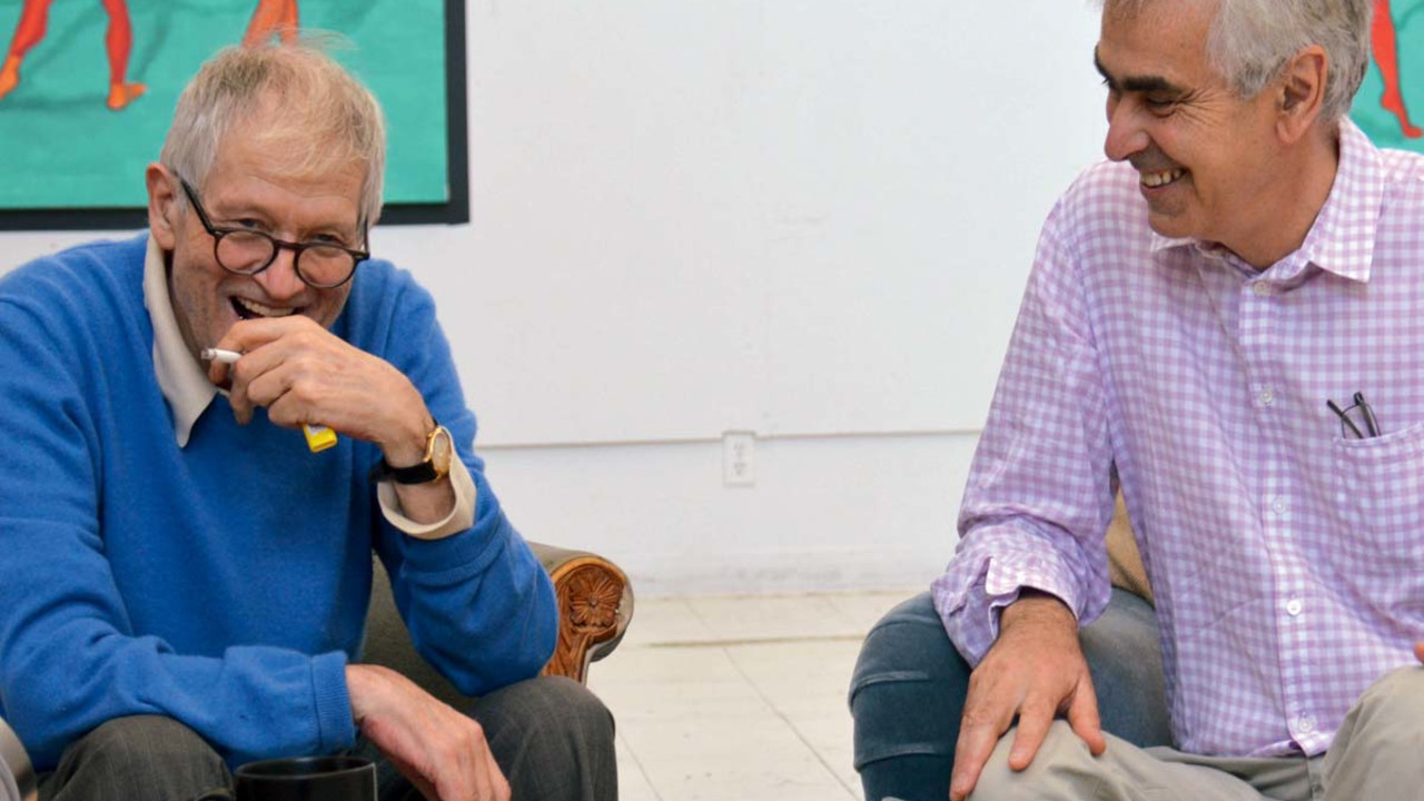 David Hockney and Martin Gayford, Los Angeles, August 2014.