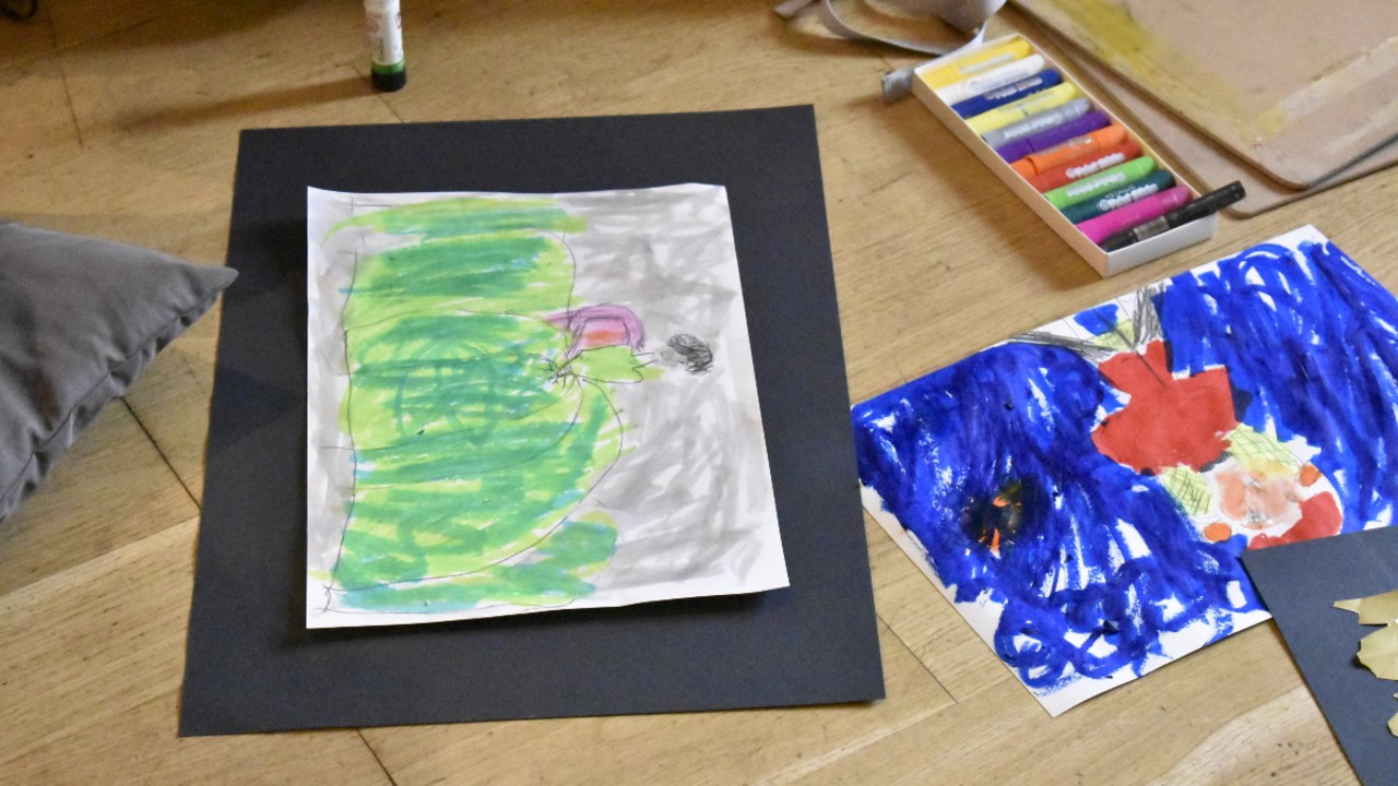 Art made at a family studio workshop at the RA
