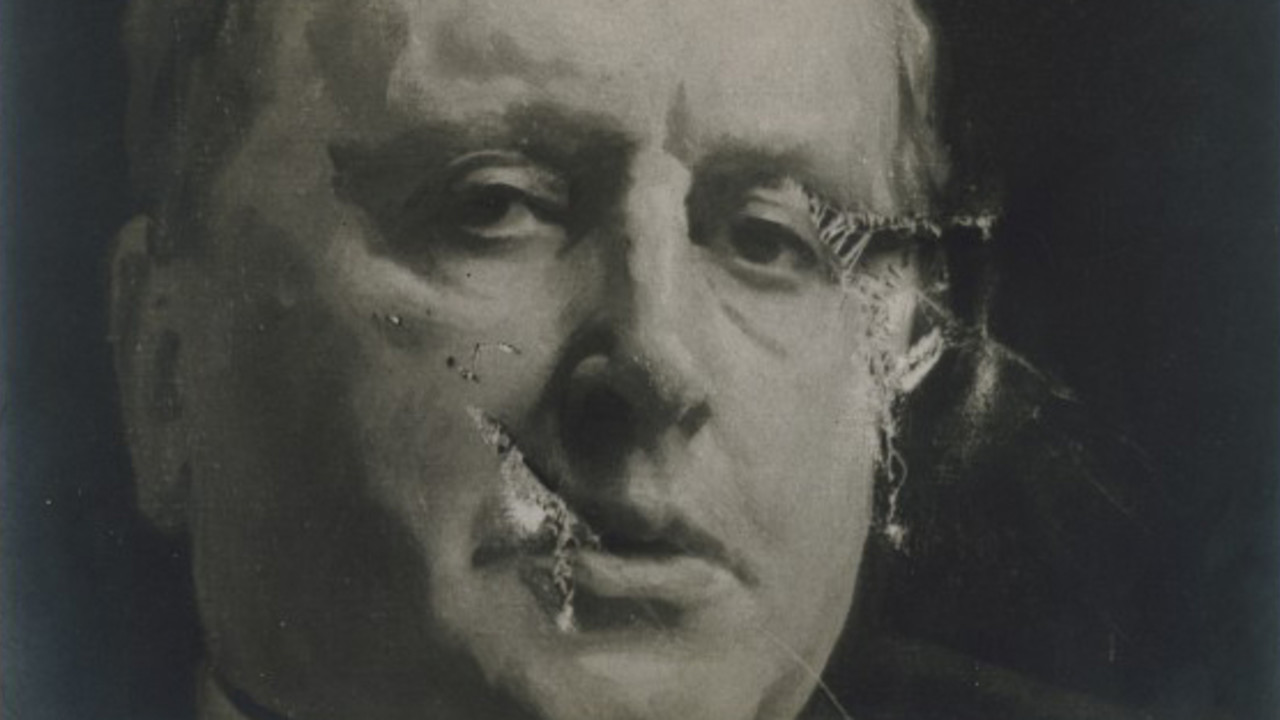 J.S. Sargent RA, Detail of the portrait of Henry James O.M. after being damaged by a suffragette, May 1914