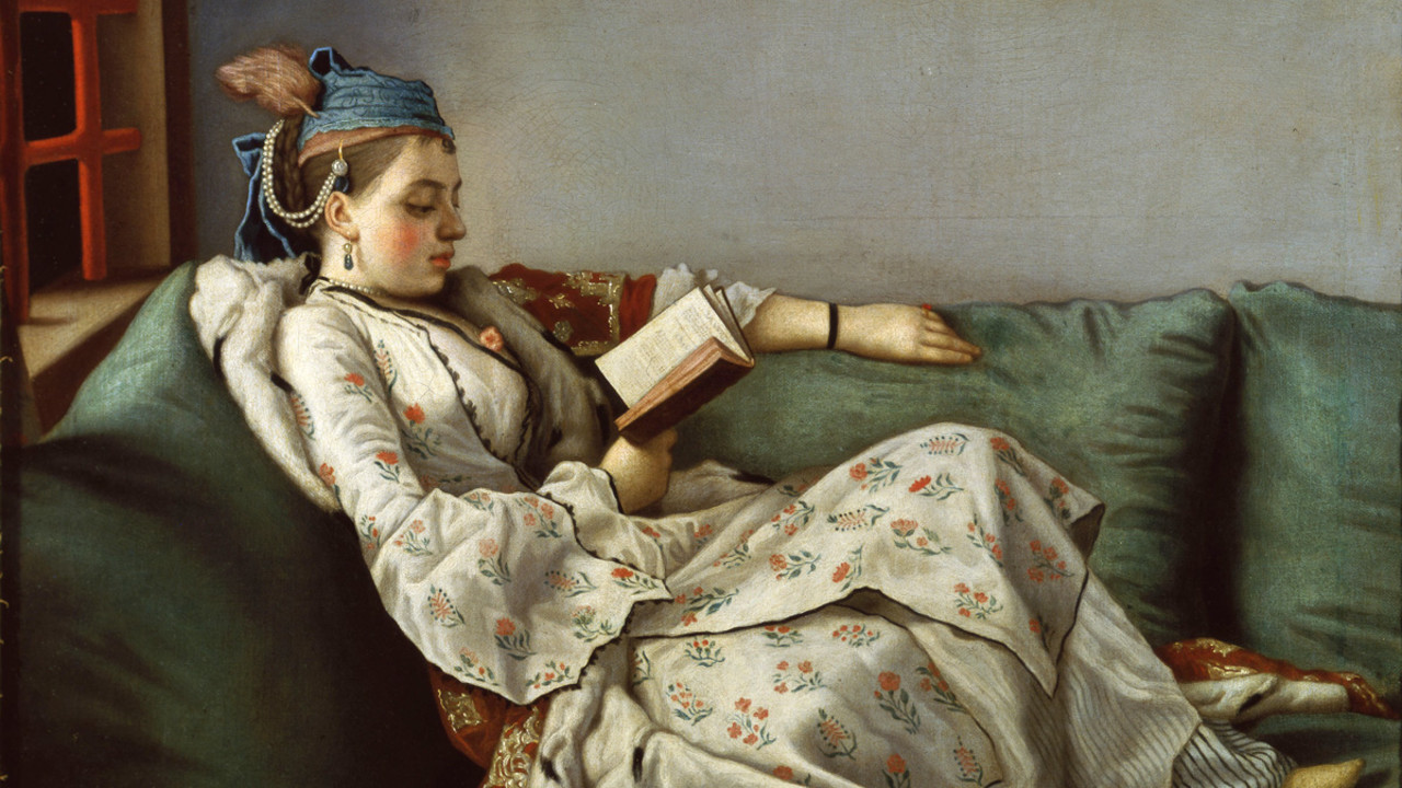 Jean-Etienne Liotard, Woman on a Sofa Reading