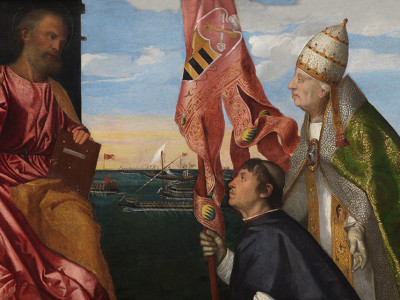 Titian, Jacopo Pesaro Being Presented by Pope Alexander VI to Saint Peter (detail)