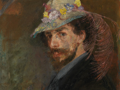 James Ensor, Self-portrait with Flowered Hat (detail)