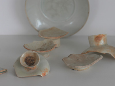 Pottery shards found in the hills of Jingdezhen