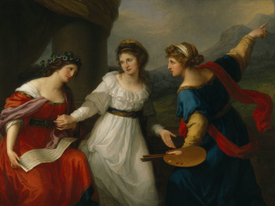 Angelica Kauffman, Self-portrait of the Artist hesitating between the Arts of Music and Painting