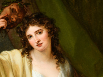 Angelica Kauffman RA, Portrait of Emma, Lady Hamilton, as Muse of Comedy (detail)