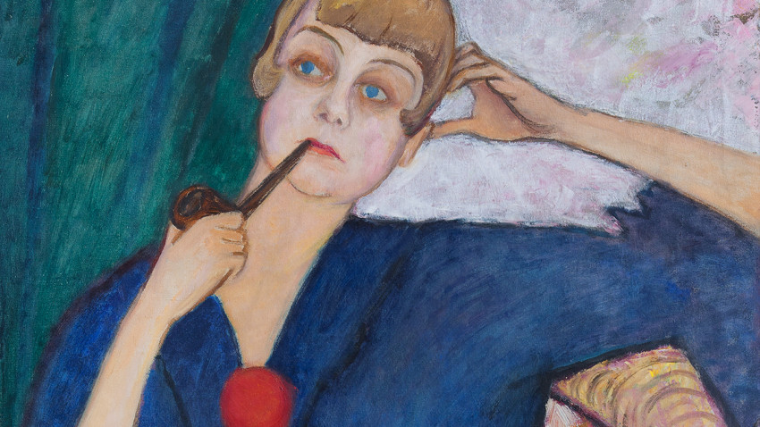 Gabriele Münter, Portrait of Anna Roslund (detail)