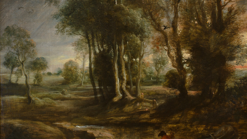 Peter Paul Rubens,  Evening Landscape with Timber Wagon
