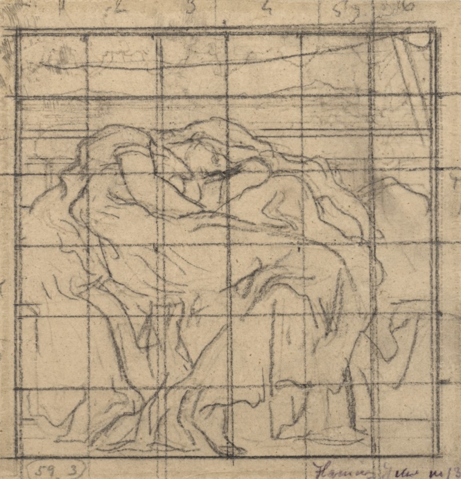 Lord Leighton PRA, Squared up tracing for 'Flaming June'