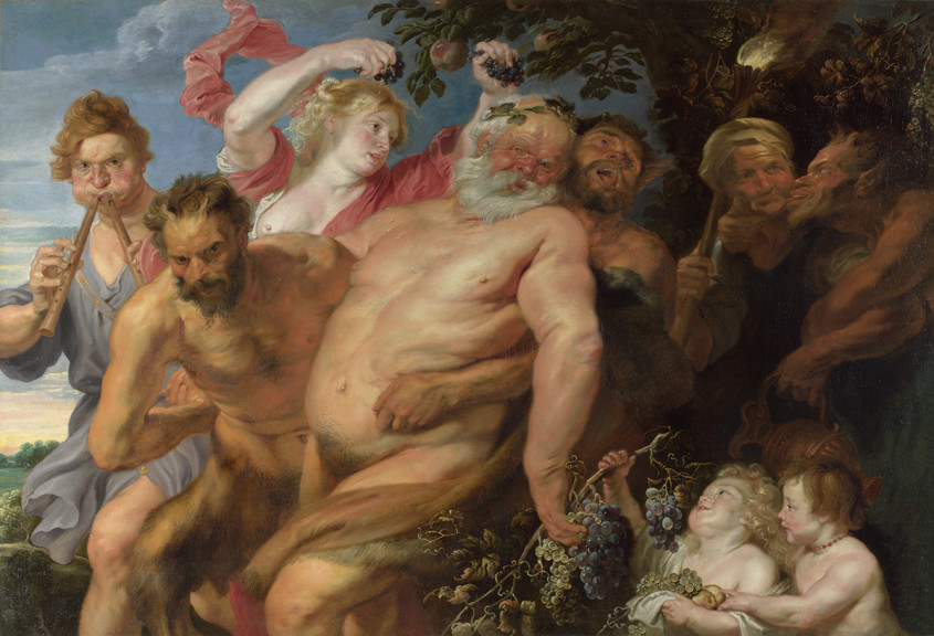 Attributed to Anthony Van Dyck, Drunken Silenus Supported by Satyrs