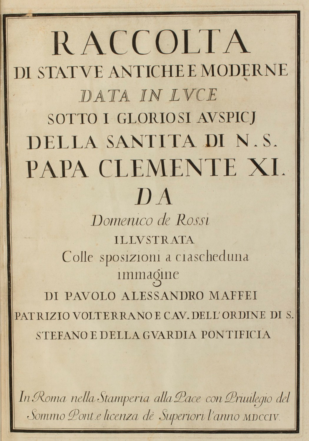 Raccolta Di Statue Antiche E Moderne Data In Luce Sotto I Gloriosi Auspici Della Santita Di N S Papa Clemente Xi Da Domenico De Rossi Books Ra Collection Royal Academy Of Arts