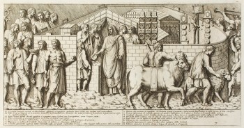 Pietro Santi Bartoli, Plate 7: Emperor Trajan making a sacrifice