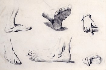 Sir John Everett Millais Bt. PRA, Studies of feet and hands