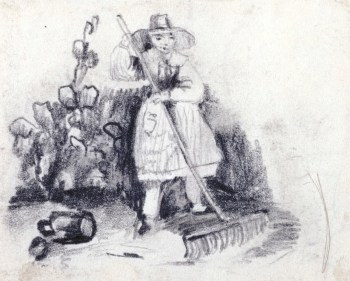 Sir John Everett Millais Bt. PRA, A figure holding a rake