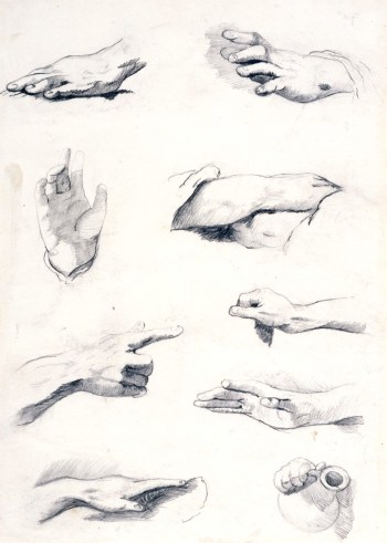 Sir John Everett Millais Bt. PRA, Sheet of studies of hands