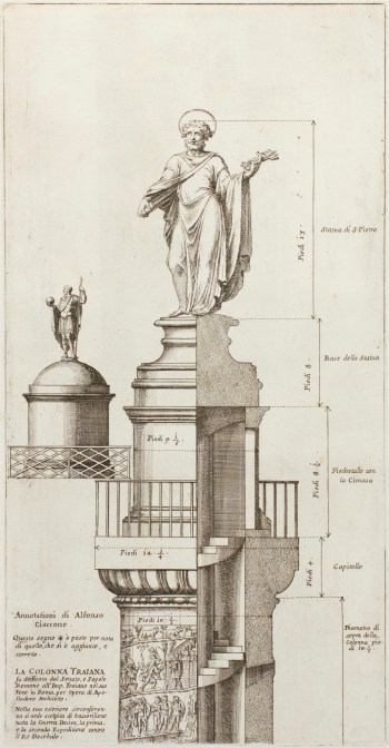 Pietro Santi Bartoli, Elevation and interior section of the top of the column