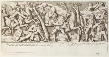 Pietro Santi Bartoli, Plate 108: Roman soldiers capturing the Dacian officials