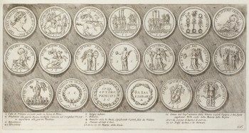 Pietro Santi Bartoli, Plate 115: Coins celebrating the victory over the Dacians