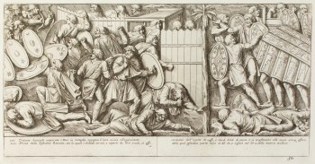 Pietro Santi Bartoli, Plate 50: Dacians being defeated by the Romans soldiers 
