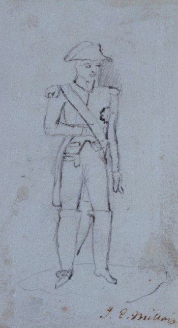 Sir John Everett Millais Bt. PRA, Small standing figure in naval uniform, probably Lord Nelson