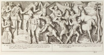 Pietro Santi Bartoli, Plate 83: Troops harvesting the crops