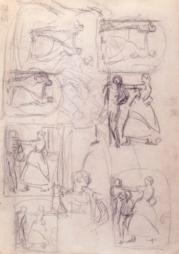 Sir John Everett Millais Bt. PRA, Sketches of a couple fighting