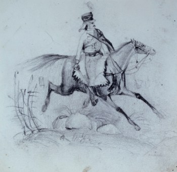 Sir John Everett Millais Bt. PRA, A cavalryman on horseback