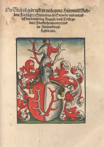 Unidentified (German?) artist, Printer&#39;s device of Hieronymus Rodler