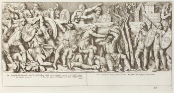 Pietro Santi Bartoli, Plate 85: Battle between Roman and Dacian soldiers 