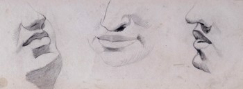 Sir John Everett Millais Bt. PRA, Sheet of studies of a nose, mouth and chin