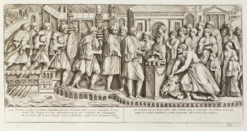Pietro Santi Bartoli, Plate 64: Emperor Trajan making a sacrifice to Jupiter