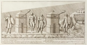Pietro Santi Bartoli, Plate 2: Praetorian soldiers and fortifications