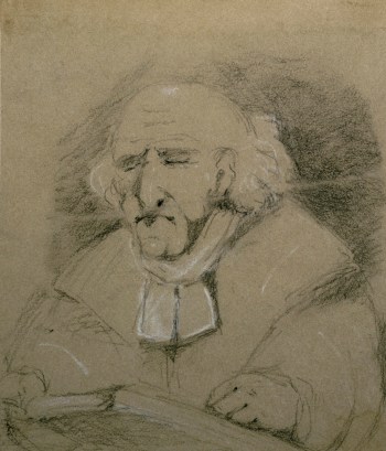 Sir John Everett Millais Bt. PRA, Fragment of a drawing of a man in historic dress