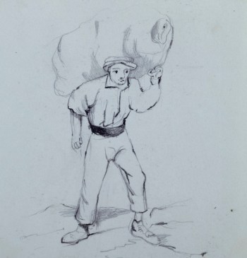 Sir John Everett Millais Bt. PRA, A man carrying a sack