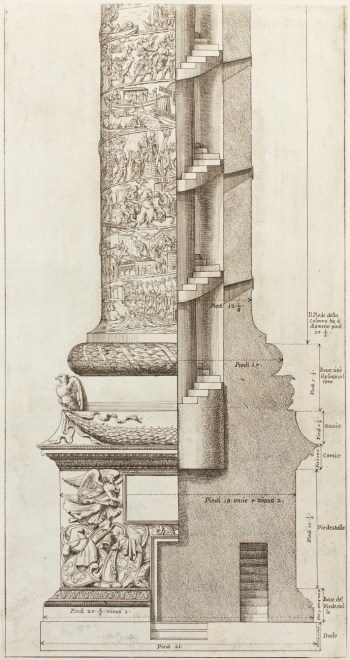 Pietro Santi Bartoli, Elevation and interior section of the base of the column