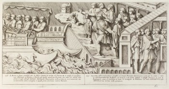 Pietro Santi Bartoli, Plate 60: Romans making sacrifice in honour of emperor Trajan