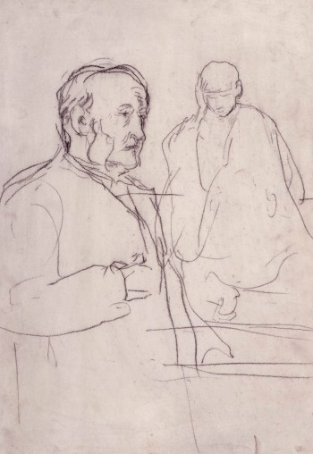 Sir John Everett Millais Bt. PRA, Sketch for a three-quarter length portrait of a man