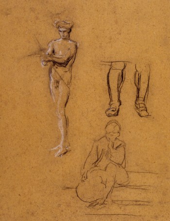 Sir John Everett Millais Bt. PRA, Sketch for 'A Forerunner' and other drawings