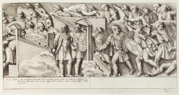 Pietro Santi Bartoli, Plate 70: Dacian soldiers guarding a city