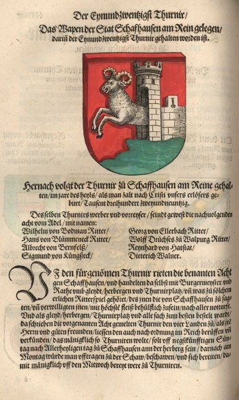 Prince Johann II Count Palatine, Coat of arms of the city of Schaffhausen
