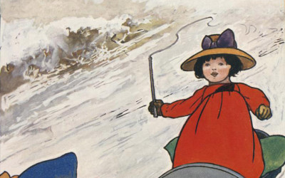 'The Sleigh', an illustration by Charles Robinson from Evelyn Sharp's 'The Child's Christmas' (1906; detail)