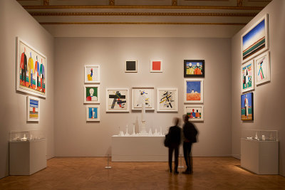 Installation view of Revolution: Russian Art 1917–1932 at the Royal Academy of Arts