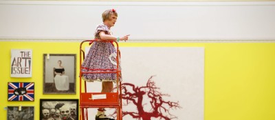 Grayson Perry RA hanging the 2018 Summer Exhibition