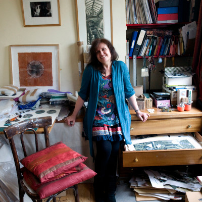 Anne Desmet RA in her studio in east London.