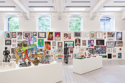 Installation view of the Young Artists' Summer Show in the Clore Learning Centre at the Royal Academy of Arts