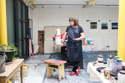 Barbara Rae RA in her studio in Edinburgh