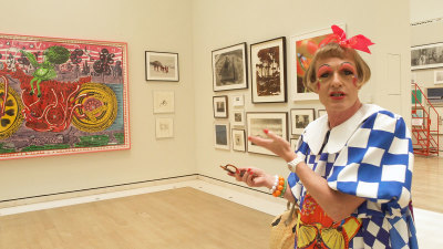 Grayson Perry in The Sackler Wing of Galleries, part of the 250th Summer Exhibition