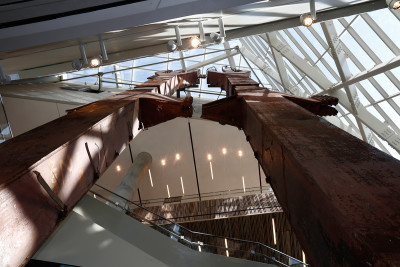 The base of the tridents at the 9/11 Memorial Museum