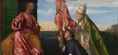 Titian, Jacopo Pesaro Being Presented by Pope Alexander VI to Saint Peter (detail)